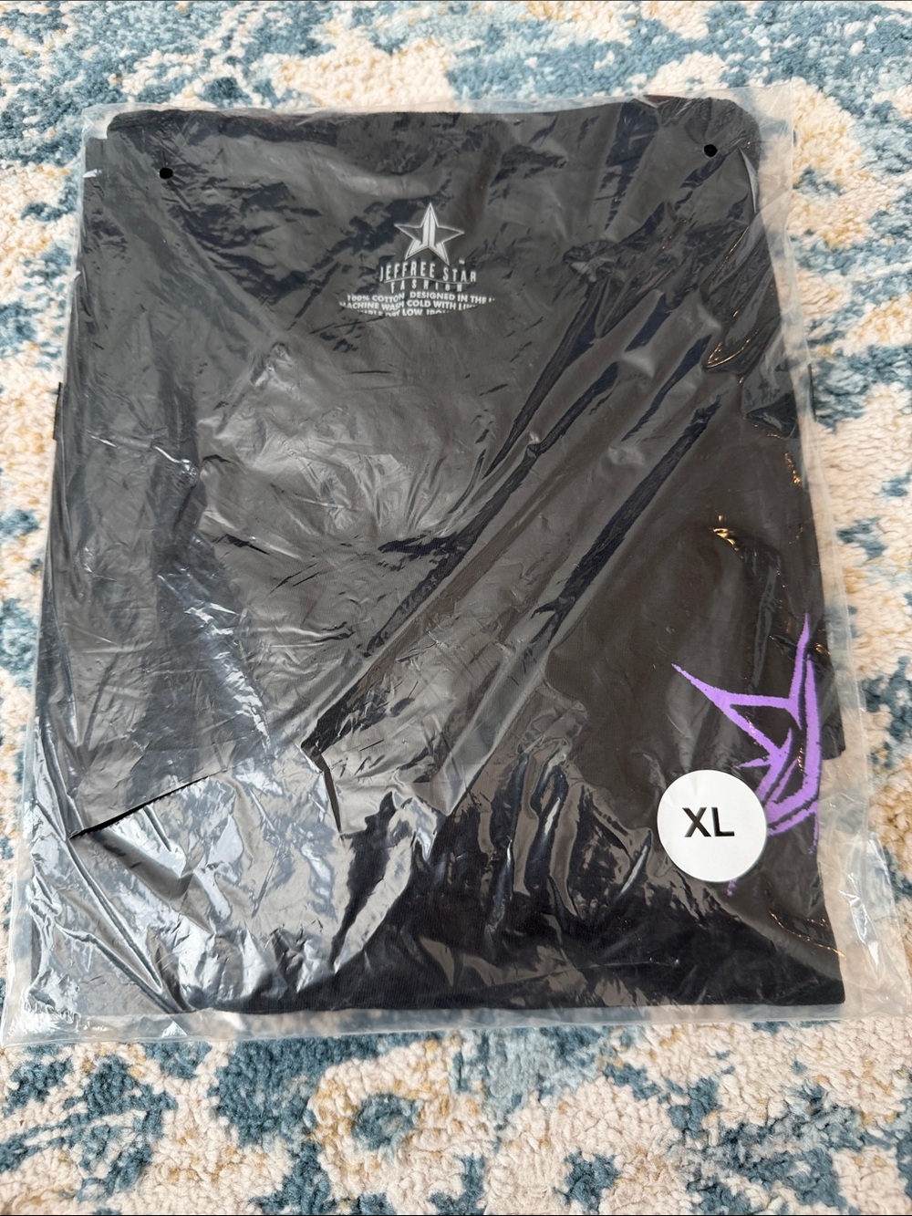 Jeffree Star Black Tee with Purple Star Accent XL